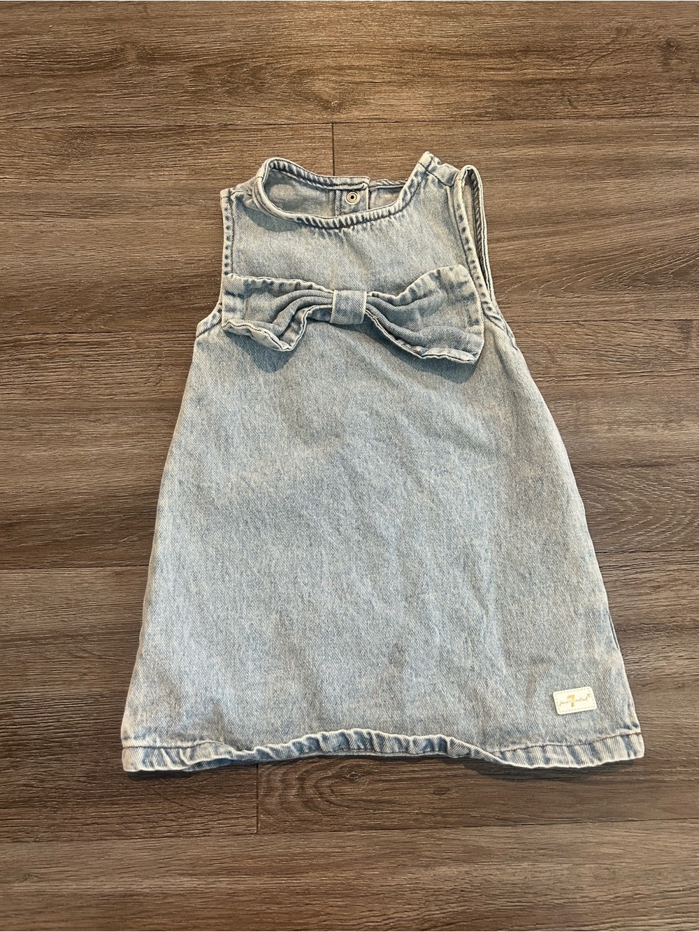 7 For All Mankind Light Wash Denim Dress with Front Bow
